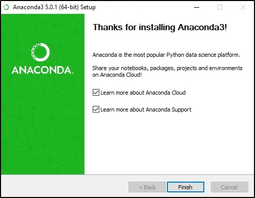 Anaconda install setup