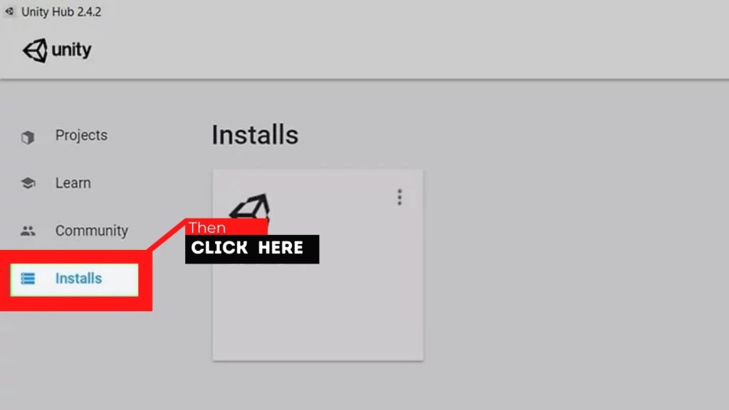 Go to the “Installs” tab