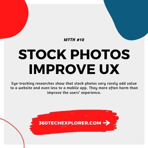Stock photos improve the UX. UX Myth #10