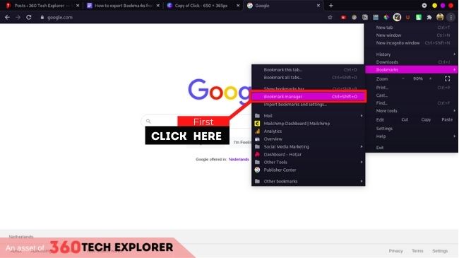 Click on the Bookmark Manager Chrome