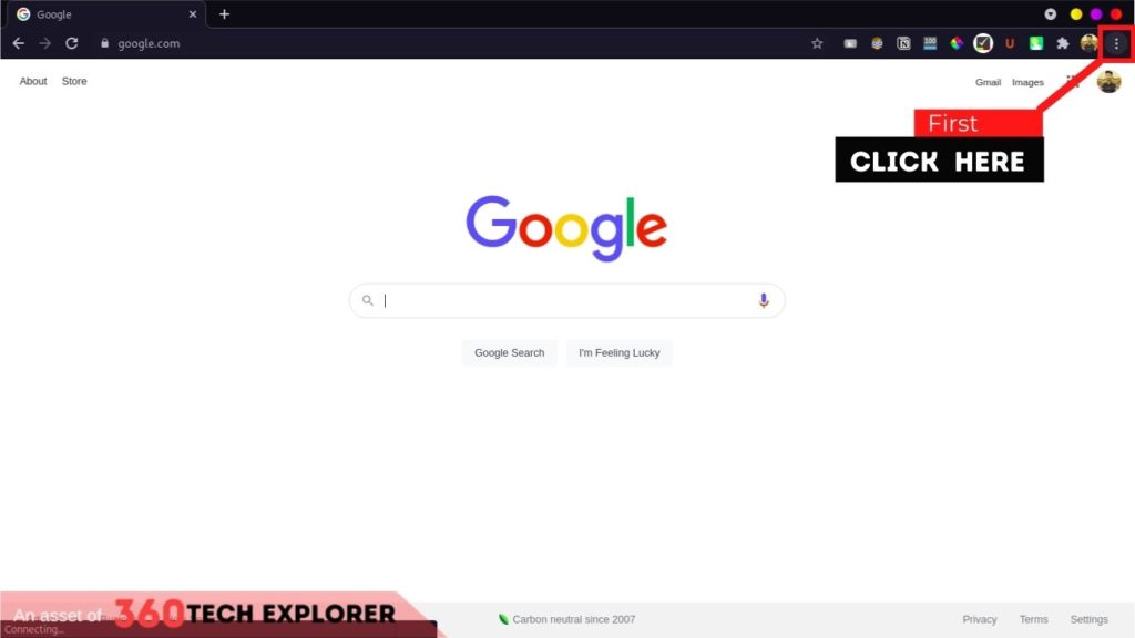 Click the menu icon on Chrome