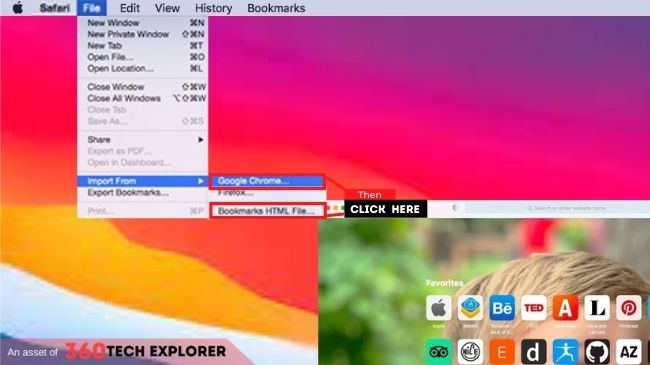 Import bookmarks from google chrome to Safari